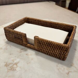 Handcrafted Woven Rattan Guest Towel Holder